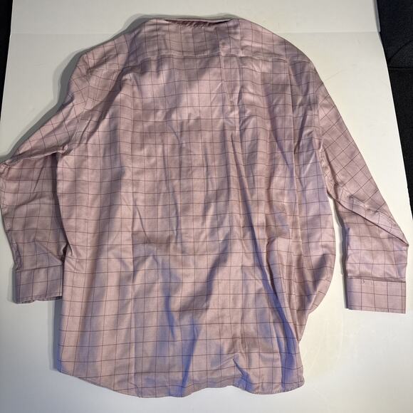 Pronto Uomo Pink Men's Classic Fit Non-Iron Long Sleeve Dress Shirt Sz 18-34/35 - Picture 4 of 4